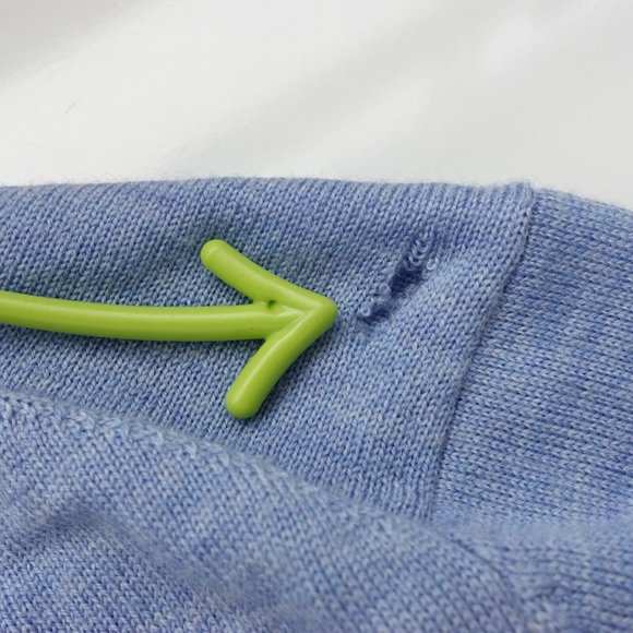 Calvin Klein Sweater Mens Large Blue Wool V Neck Pullover Casual Italian Merino - Picture 12 of 13